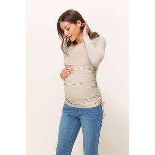 Ribbed Cinched Long Sleeve Knit Top - Just Believe Boutique