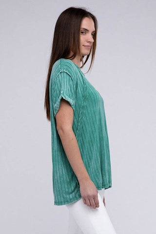 Ribbed Raglan Dolman Sleeve Boat - Neck Top - Just Believe Boutique