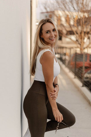 Ribbed Reversible Tank: Chocolate - Just Believe Boutique