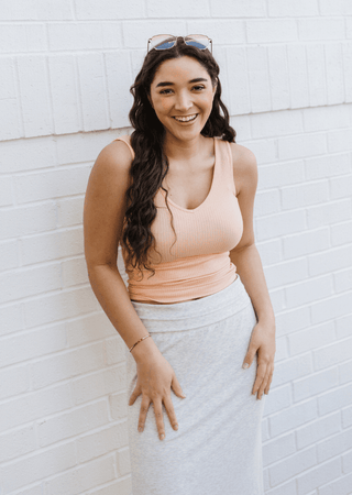 Ribbed Reversible Tank: Chocolate - Just Believe Boutique