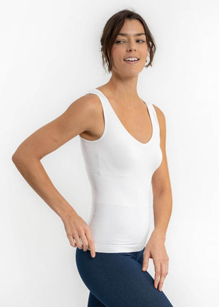Ribbed Reversible Tank: Red - Just Believe Boutique