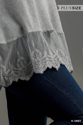 Ribbed Tank With Lace Trim - Just Believe Boutique