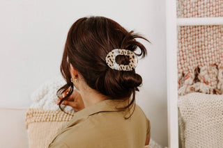 Round Flat Hair Clip | Medium | Blonde Tortoise - Just Believe Boutique