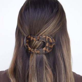 Round Flat Hair Clip | Medium | Tortoise - Just Believe Boutique