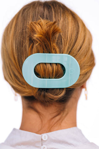 Round Flat Hair Clip | Medium | Totally Turquoise - Just Believe Boutique