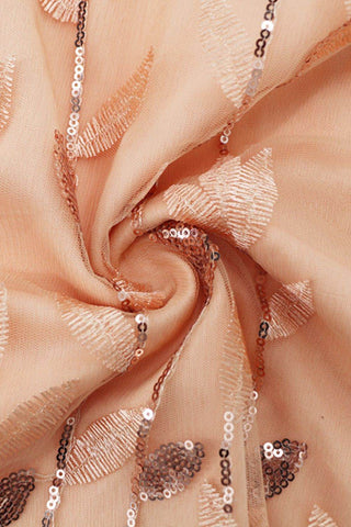 Sequin Leaf Embroidery Tie Front Short Sleeve Dress - Just Believe Boutique