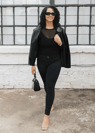 Sheer Long Sleeve Top: Curvy - Just Believe Boutique