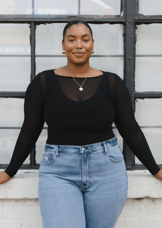 Sheer Long Sleeve Top: Regular - Just Believe Boutique