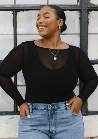 Sheer Long Sleeve Top: Regular - Just Believe Boutique