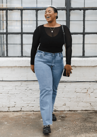 Sheer Long Sleeve Top: Regular - Just Believe Boutique