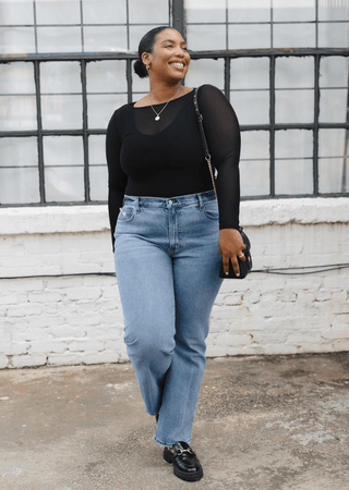 Sheer Long Sleeve Top: Regular - Just Believe Boutique