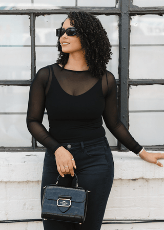 Sheer Long Sleeve Top: Regular - Just Believe Boutique