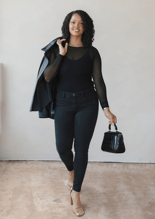 Sheer Long Sleeve Top: Regular - Just Believe Boutique