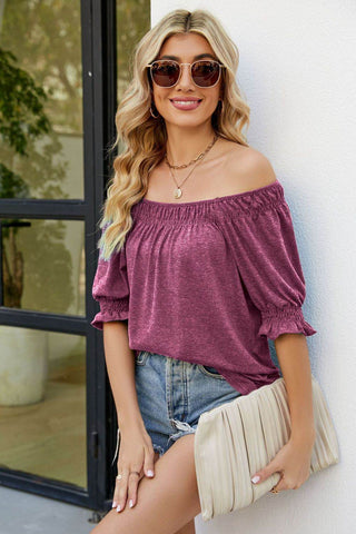 Short Flounce Sleeve Top - Just Believe Boutique