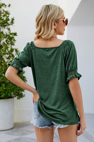 Short Flounce Sleeve Top - Just Believe Boutique