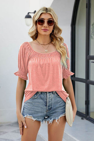 Short Flounce Sleeve Top - Just Believe Boutique
