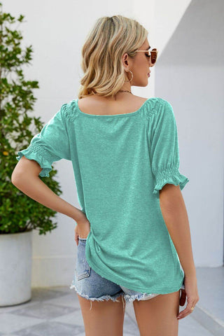 Short Flounce Sleeve Top - Just Believe Boutique