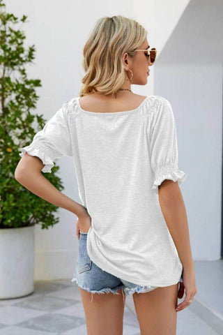 Short Flounce Sleeve Top - Just Believe Boutique