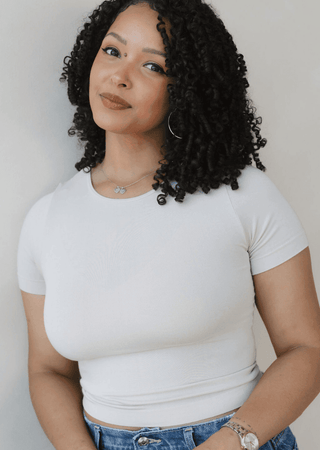Short Sleeve Waist Length Top: White / Regular - Just Believe Boutique
