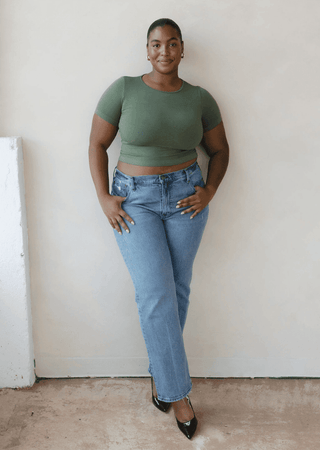 Short Sleeve Waist Length Top: White / Regular - Just Believe Boutique