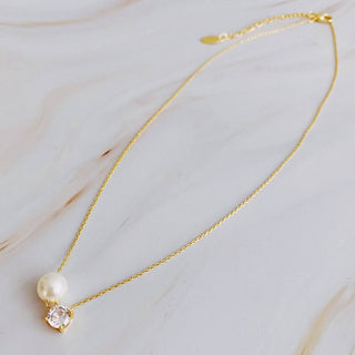 Single Pearl And Diamond Necklace - Just Believe Boutique