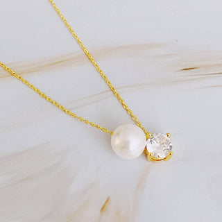 Single Pearl And Diamond Necklace - Just Believe Boutique