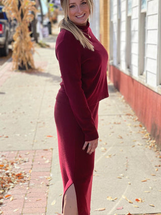 Skirt Set - Wine - Just Believe Boutique