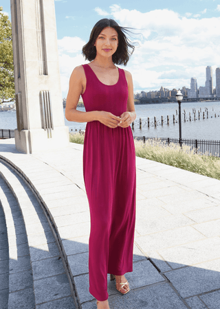 Sleeveless Maxi Dress: Berry - Just Believe Boutique