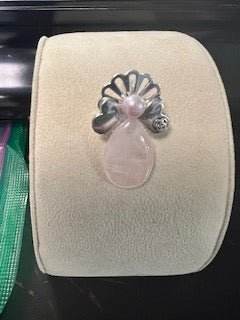 Small Angel Brooch - Pink Quartz - Just Believe Boutique