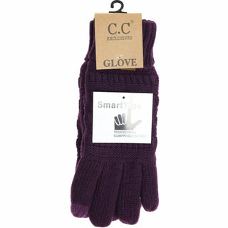 Solid Cable Knit CC Gloves - Just Believe Boutique