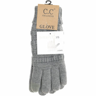 Solid Cable Knit CC Gloves - Just Believe Boutique