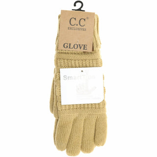 Solid Cable Knit CC Gloves - Just Believe Boutique