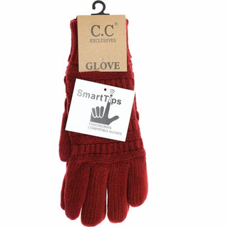 Solid Cable Knit CC Gloves - Just Believe Boutique