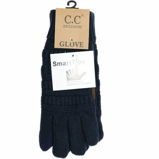 Solid Cable Knit CC Gloves - Just Believe Boutique