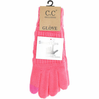 Solid Cable Knit CC Gloves - Just Believe Boutique