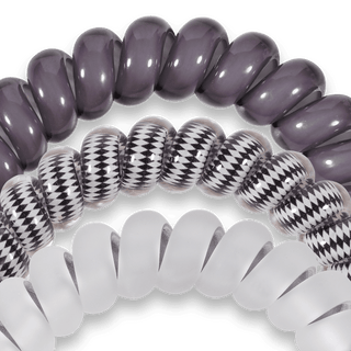 Spiral Hair Coils | Large | Silver Flames Hair Ties - Just Believe Boutique