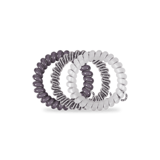 Spiral Hair Coils | Large | Silver Flames Hair Ties - Just Believe Boutique