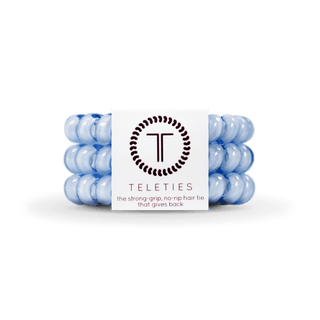 Spiral Hair Coils | Large | Washed Denim Hair Ties - Just Believe Boutique