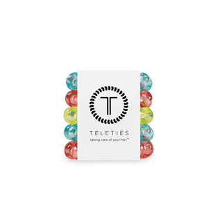 Teleties tiny hair ties in bright multicolor, shown with display card