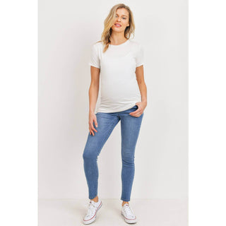 Stretch Maternity Skinny Jeans With Elastic Belly Band - Just Believe Boutique