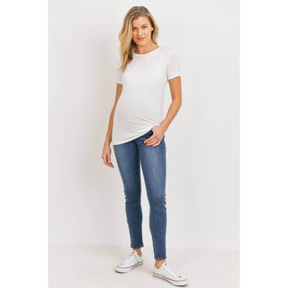 Stretch Maternity Skinny Jeans With Elastic Belly Band - Just Believe Boutique