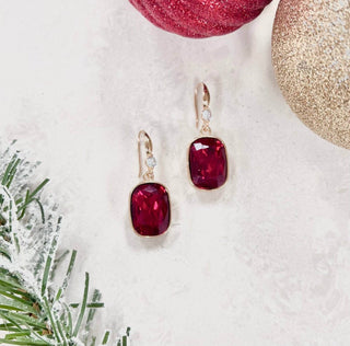 Striving for Shine Red Dropped Earrings - Just Believe Boutique
