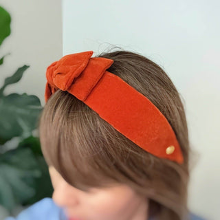Structured Velvet Bow Headband: Black - Just Believe Boutique