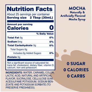 Sugar Free Mocha Syrup - Just Believe Boutique