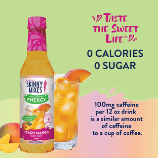 Sugar Free Peach Mango Energy Syrup - 375ml - Just Believe Boutique