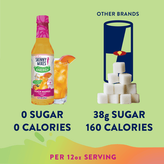 Sugar Free Peach Mango Energy Syrup - 375ml - Just Believe Boutique