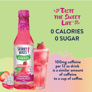 Sugar Free Strawberry Dragon Fruit Energy Syrup - 375ml - Just Believe Boutique