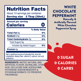 Sugar Free White Chocolate Peppermint Syrup - Just Believe Boutique