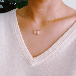 Sweet Square Pendant Necklace: Water Blue - Just Believe Boutique