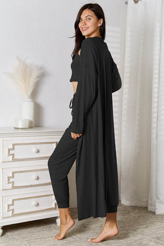 Tank, Pants, and Cardigan Set with Pockets - Just Believe Boutique